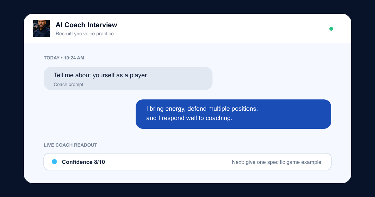 AI coach interview message preview